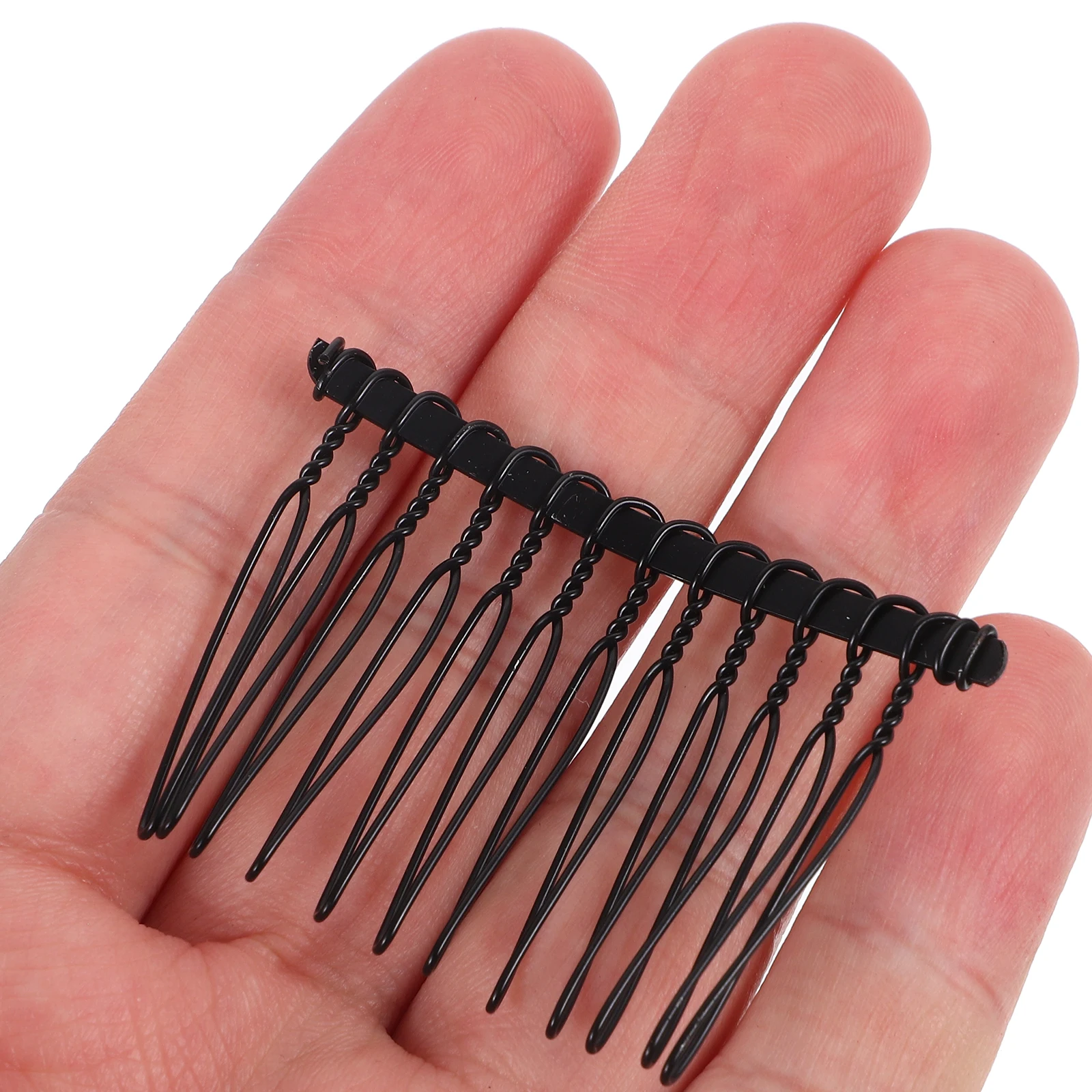 

25pcs Hair Clips Hair Combs Slides For Women 12 Teeth Black Metal Bridal Wedding Hairstyling Women Accessory French Combs