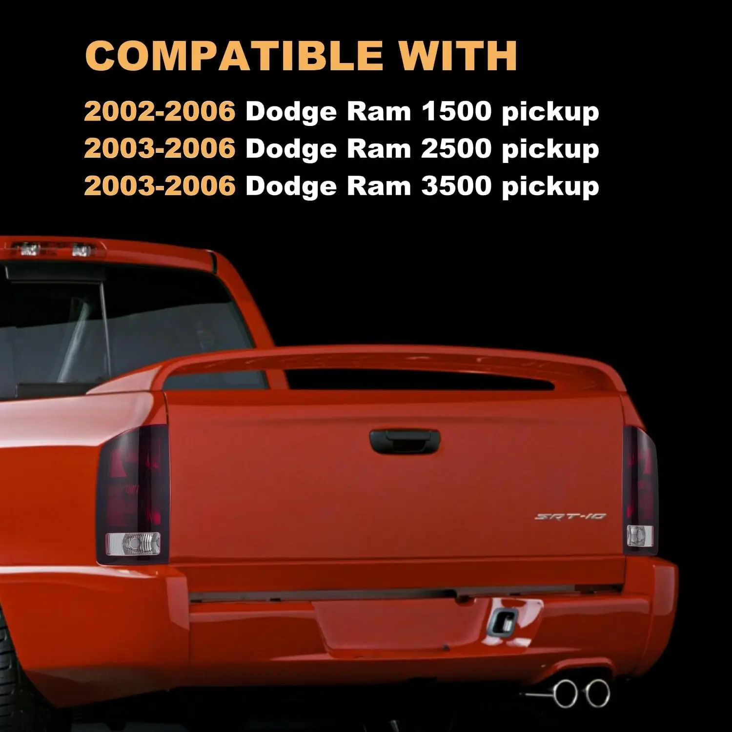 

TULALUX-для Dodge Ram 1500 2500 3500 2002-2006 годов, задние фонари звукоснимателя, стоп-сигнал (темно-красный)