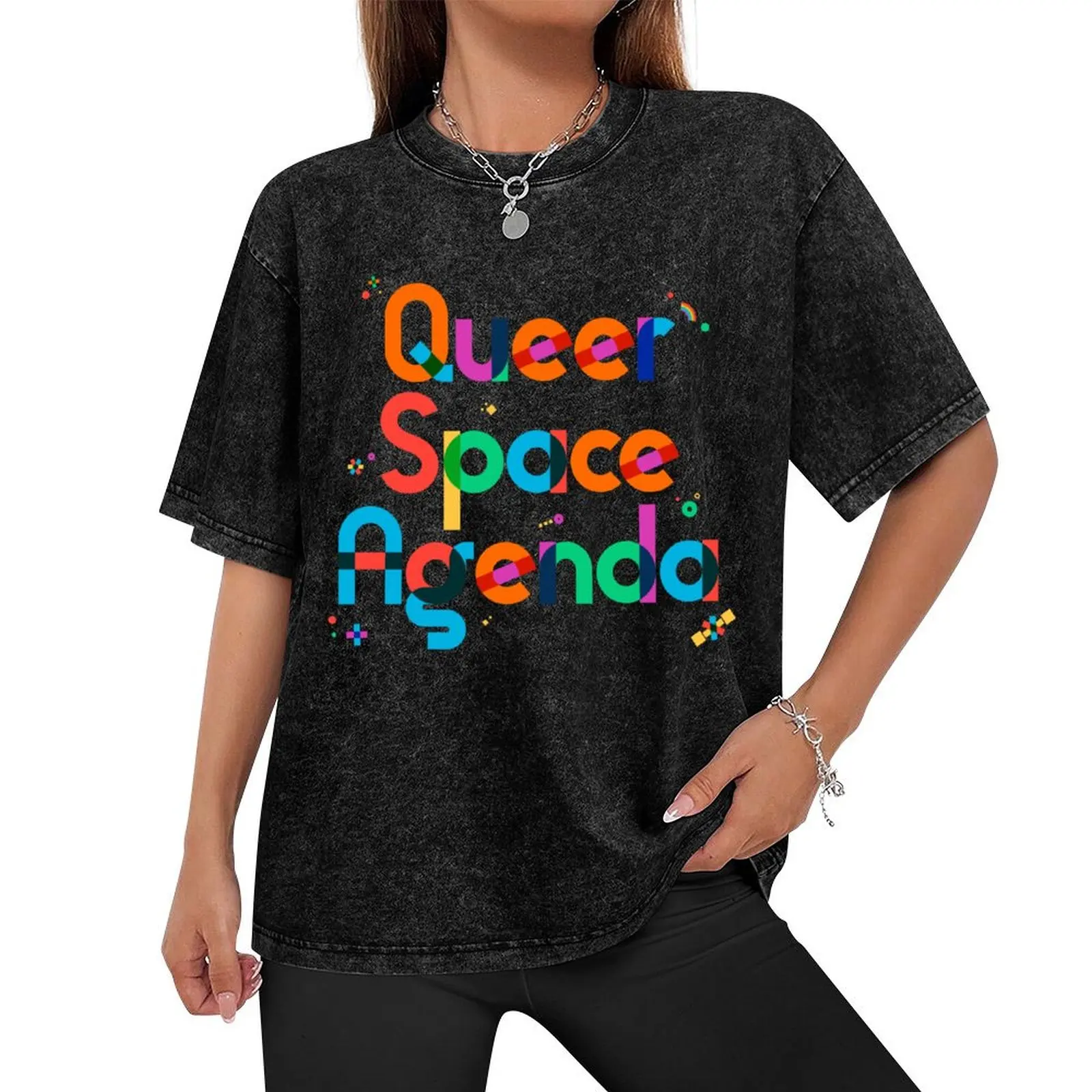 Queer Space Agenda Pride Month Celebration T-Shirt tees graphic shirts mens graphic t-shirts big and tall