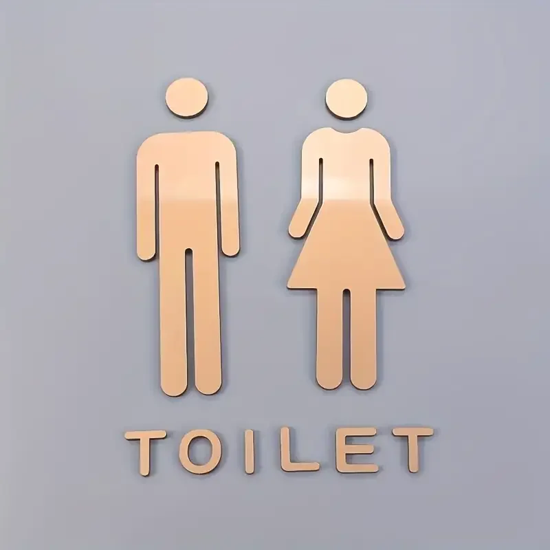 3D DIY Man & Woman Toilet Sticker WC Door Sign Decals Toilet Signs Restroom Washroom Signage Plaque Wall Sticker Decor Removable