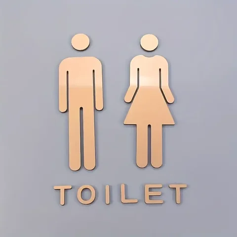 3D DIY Man & Woman Toilet Sticker WC Door Sign Decals Toilet Signs Restroom Washroom Signage Plaque Wall Sticker Decor Removable