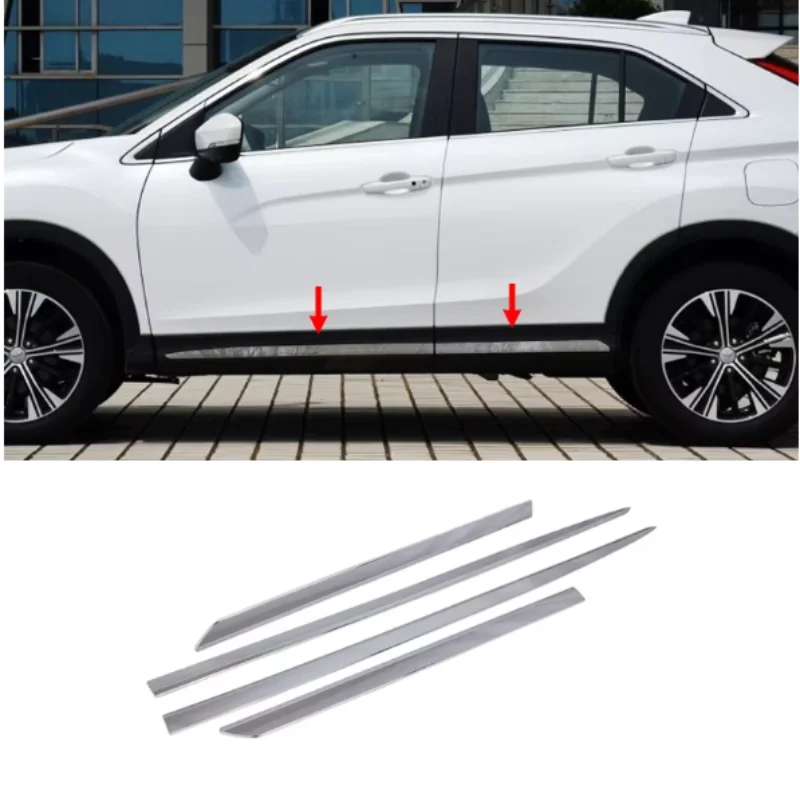 

For Mitsubishi Eclipse Cross 2018 2019 2020 2021 Stainless steel Side Door Car Body Molding skirts scratch resistant Cover Trim