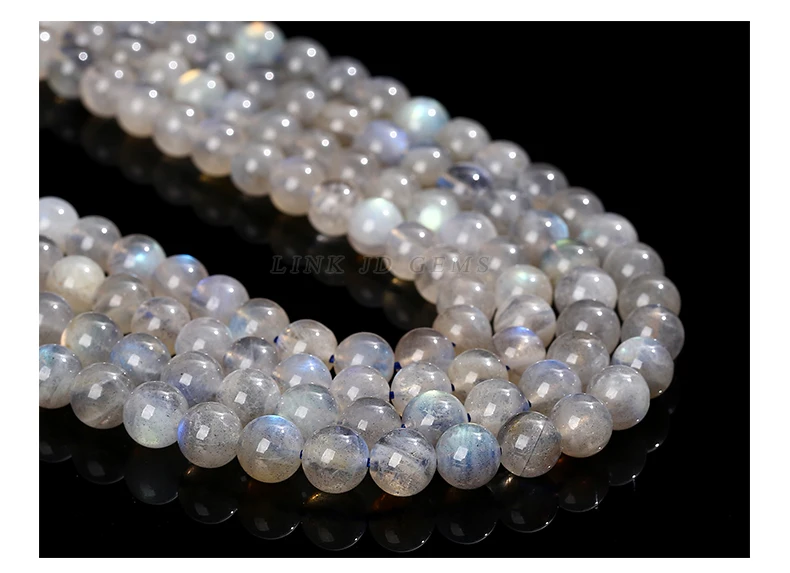 3A Natürlicher Grauer Mondstein Irisierter Glänzender Labradorit Edelsteine 4 6 8 10mm Für Schmuckherstellung DIY Halskette Armband Zubehör – Detail 9