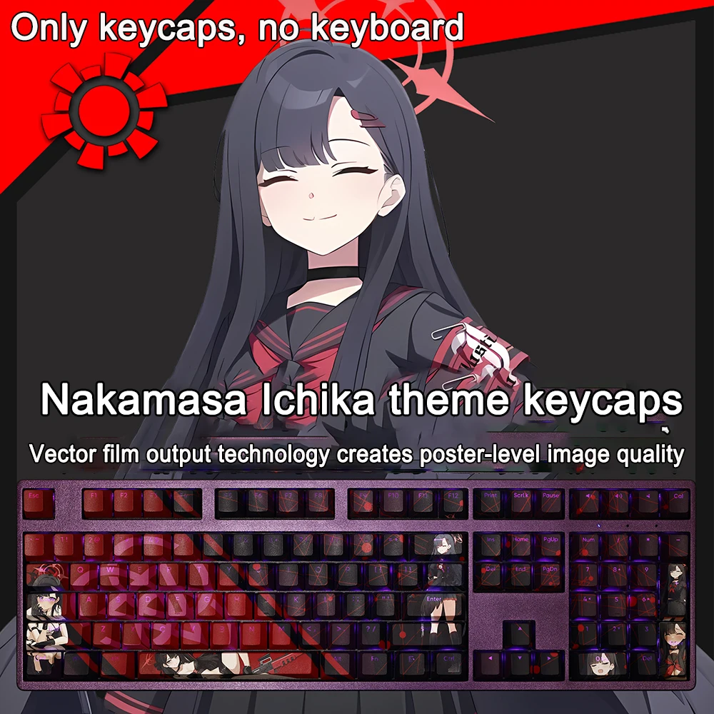 108 Toetsen Blauwe Archief Keycaps Natsume Iroha Pbt Dye Subbed Cherry Backlit Keycaps Anime Key Caps Voor Ansi 61 87 104 108 Lay-Out