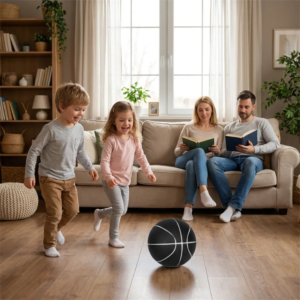 Mute Basketball for Indoor Training, Never Disturb Neighbors, Soft PU Foam Noiseless Bouncing Ball for All Ages with Wall Mount - Detail Angle #05
