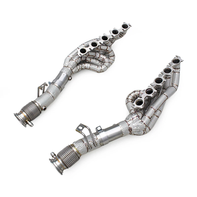 

YD Exhaust Turbo Manifold For Audi R8 V10 5.2L Exhaust Manifold With Heat Insulation Stainless Steel Exhaust Pipe