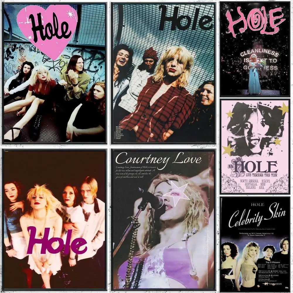 Hole 90s Grunge Rock Band Poster HD Waterproof Wall Decal for Study, Living Room & Garage, DIY Great Gift for Fans