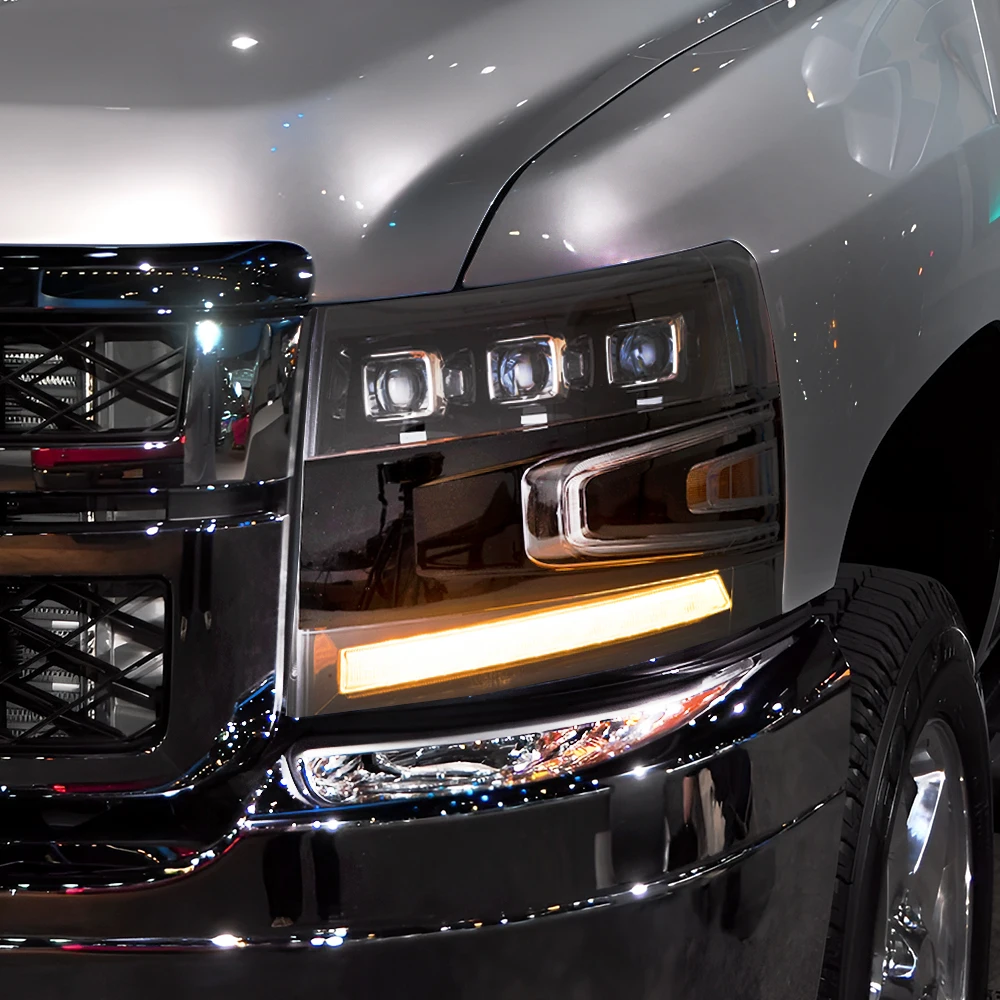 High Quality Silverado 2007-2013 Auto LED Headlights 100W 3 Projector Lens Assembly Upgrade 6500K Color Temperature