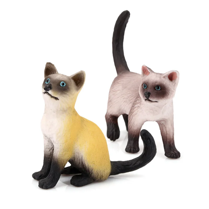 Simulation Siamese cat desktop ornament kitten model pet cats home decoration