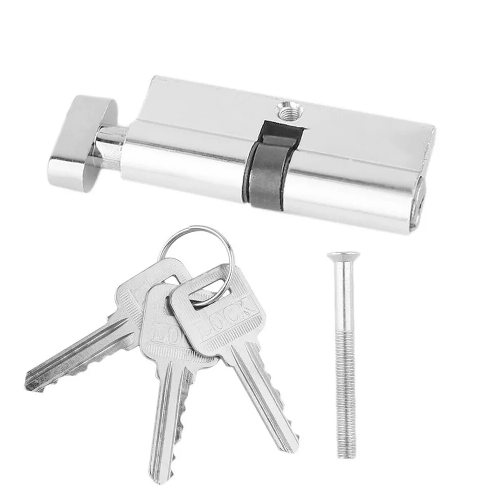 1 Set Thumb Turn Cylinder Euro Barrel Door Locks Anti Pick Anti Drill Aluminum Thumbturn Locks With 3 Keys