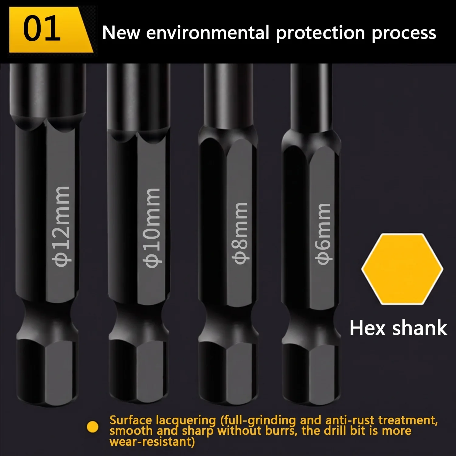 20Pcs Glass Concrete Drill Bit Set Hex Shank Tungsten Carbide Tip Drilling Tools for Ceramic Tile on Concrete and Brick Wall