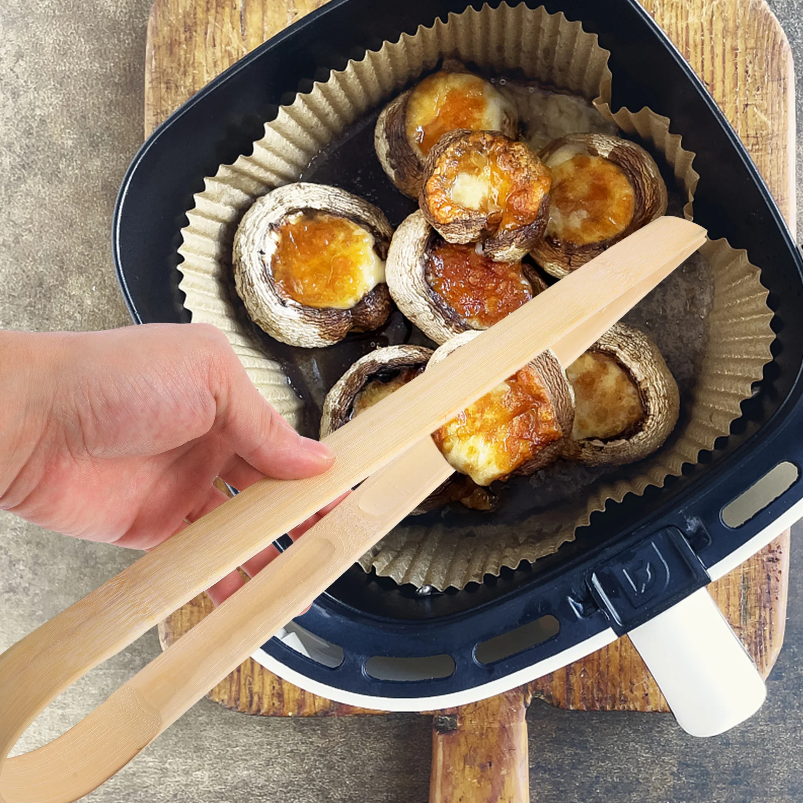 

3Pcs Bamboo Kitchen Food Tongs Bbq Grill Tong Toast Toasting Multi Function Cooking Air Fryer Tongs Toast Tong