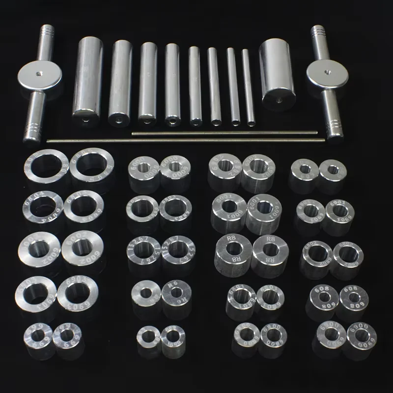 

Набор инструментов для установки подшипников велосипеда: пресс-блоки из алюминиевого сплава, направляющие трубки для ступиц, кареток, подшипников рамы и поворотных осей