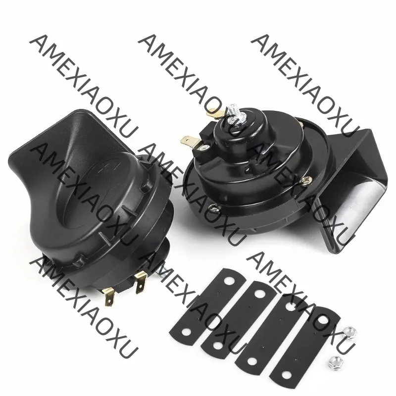 Car Horn 12V 110db Air Train Horn Waterproof Snail Horn Dual Tone Universal Cart Truck Car Motorcycle   410-510HZ