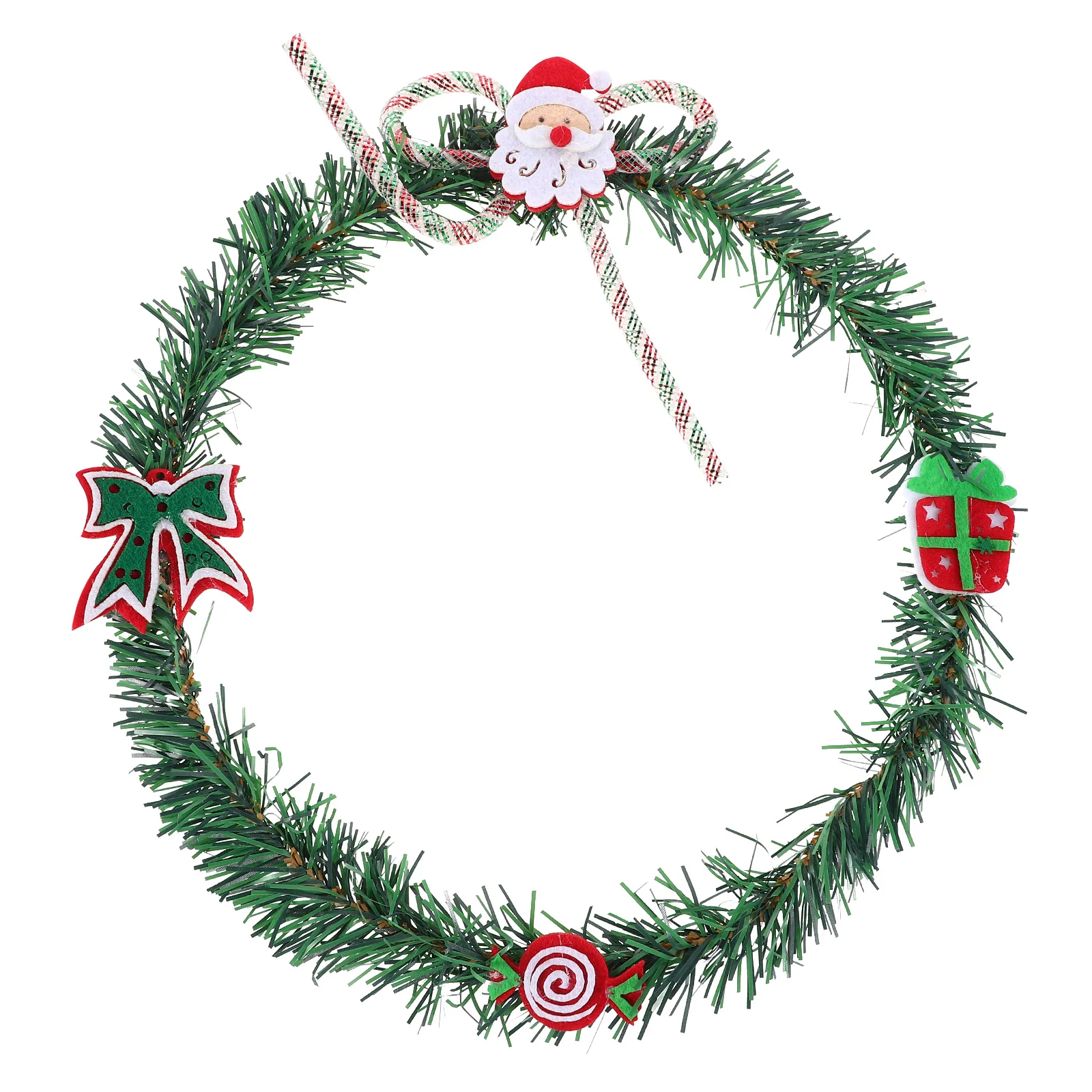 

Green PVC Christmas Wreath Santa Claus Holiday Door Wall Window Indoor Outdoor Decoration Garland Holiday Decorations