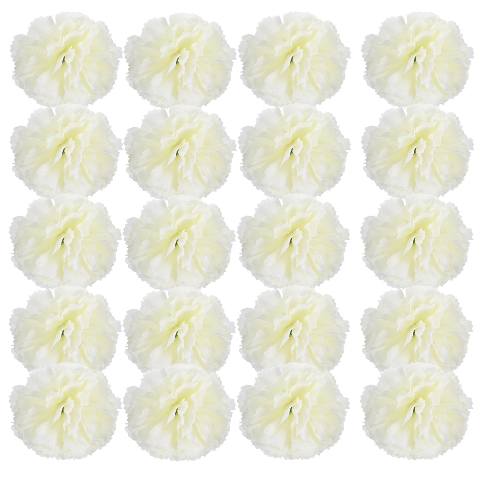 

20pcs Artificial 5cm False Carnation Decor Beige Silk Flower Heads for Wedding Home Decor False Flowers Arrangements