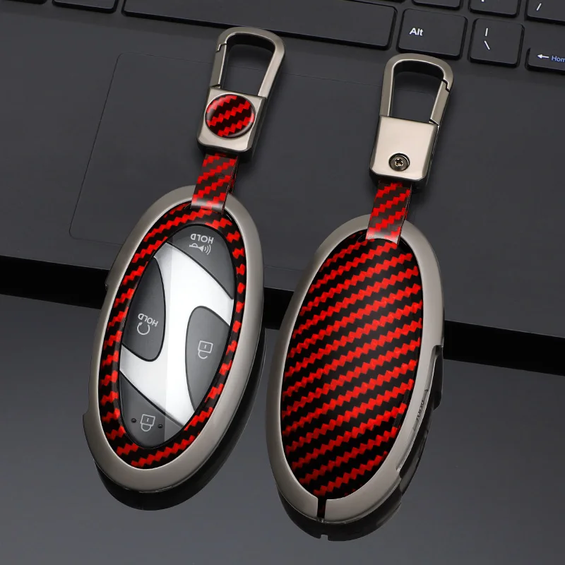 

5 7 Buttons Zinc Alloy + Silicone Car Key Case Cover For Hyundai Kona Ev Grandeur GN7 IONIQ 6 2023 2024 Remote Key Protect Shel