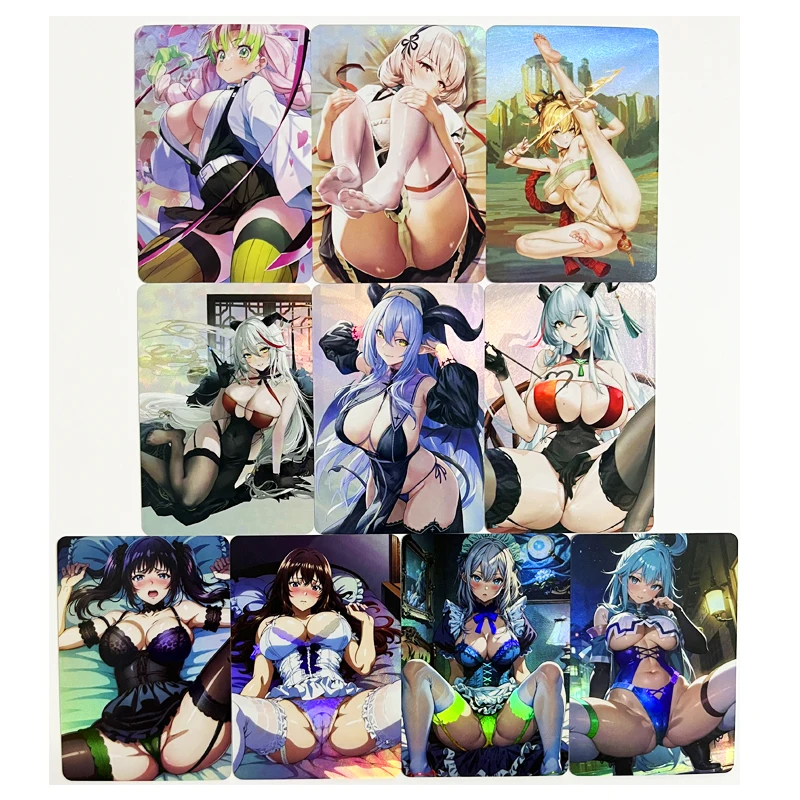 10 sztuk/zestaw Kanroji Mitsuri Demon Slayer ACG Sexy nagie zabawki Hobby kolekcjonerskie kolekcja gier karty Anime