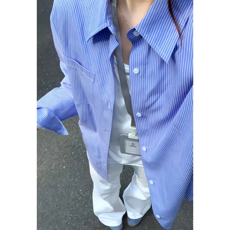 

LAPPSTER Y2K Vintage Long Sleeve Shirt For Men Loose Plaid Shirts Korean Fashions Oversized Casual New High Street Pocket Blouse