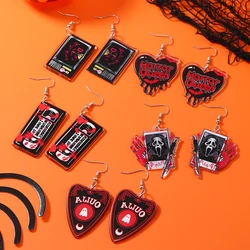 European and American Halloween Dark Skull OUIJ A Brand Earrings with Double Faced Acrylic Skull Earrings
