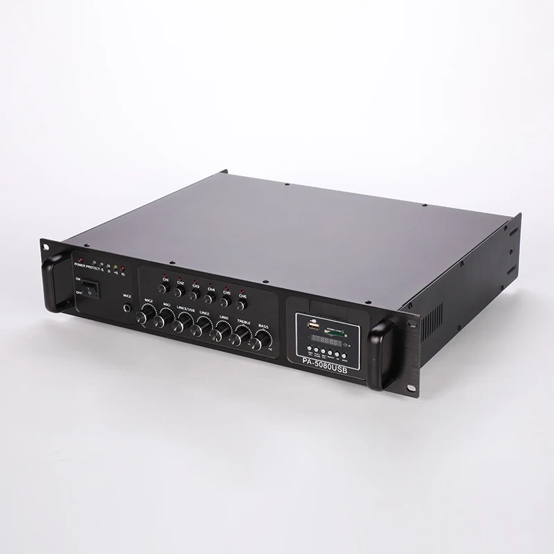PA-5150USB Professional Public Address Power Amplifier 100V 150Watt FM Radio 220V Desktop Home Mini Mixing Amplifier