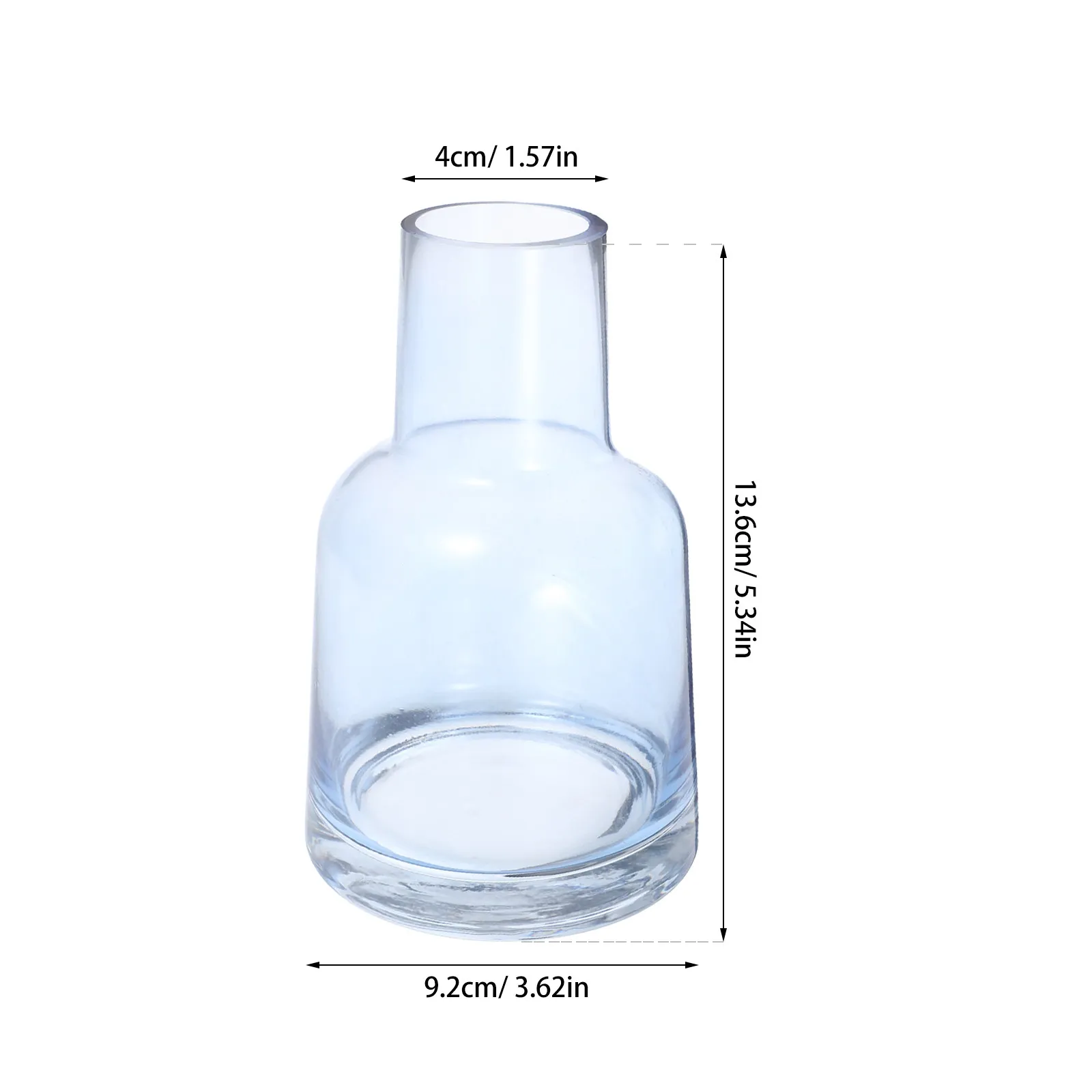 Glass Flower Vase Bottle Brevicollis Grey Blue Artistic Decorative Arrangement for Home Office Desktop Flower Glass Container