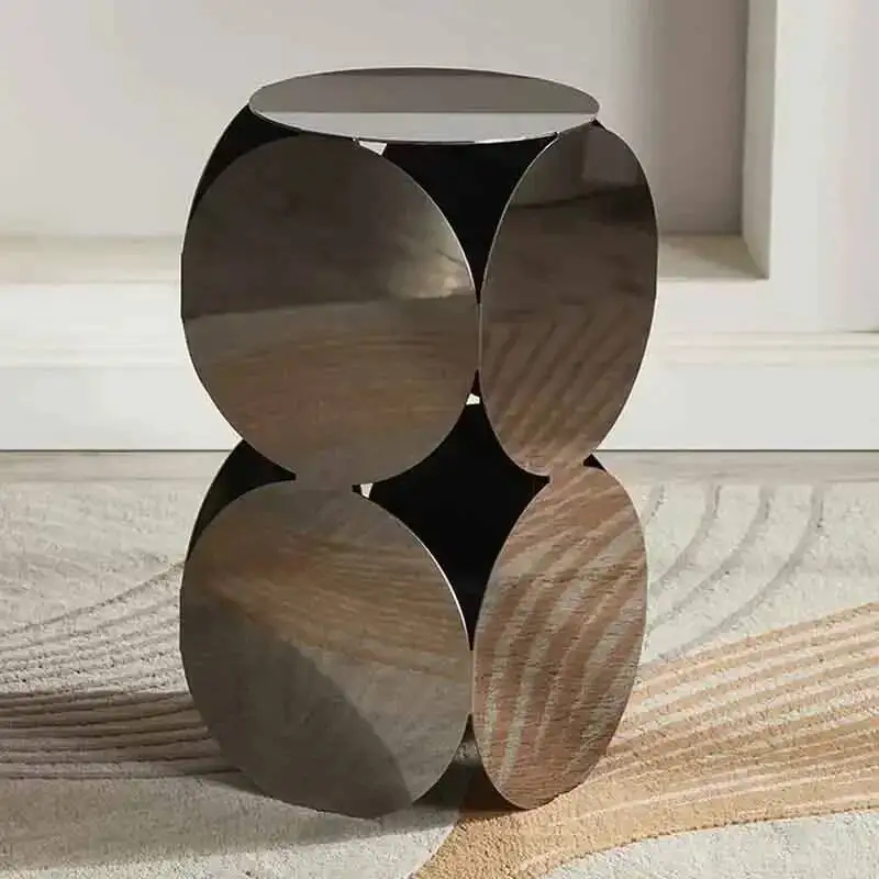 Stainless Steel Mirror Coffee Table Living Room Side Table Metal Electroplating Tea Tables Family Bedside Nordic Furniture