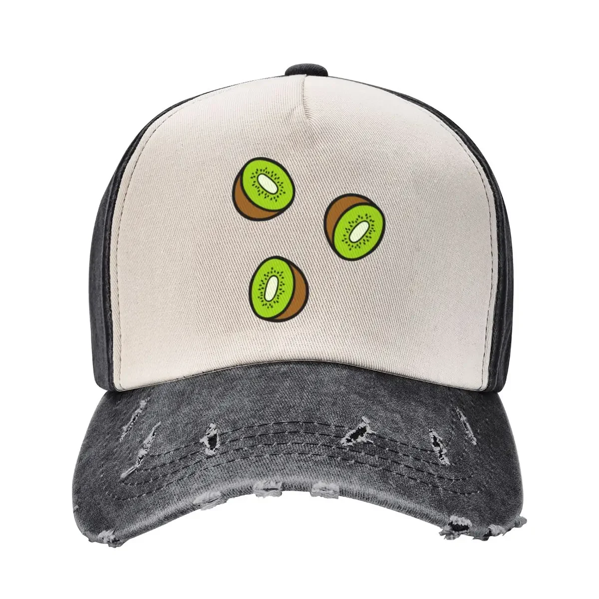 Kiwi Fruit Pattern on Dark Green Baseball Cap New Hat Luxury Hat tea Hat custom Caps Male Women's