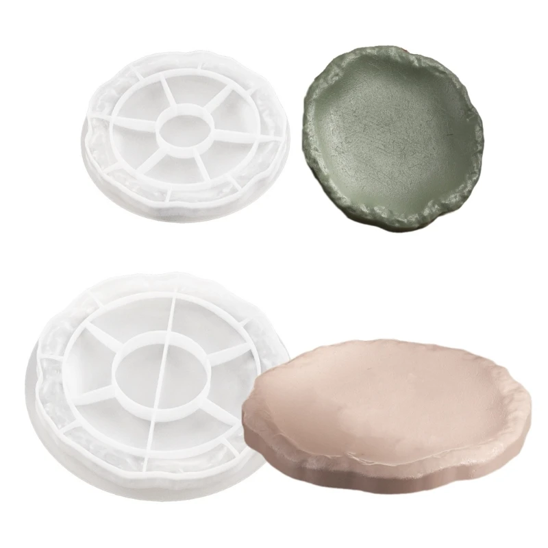 

DIY Round Rock Pattern Storage Tray Dish Silicone Mold Home Desktop Ornament Jewelry Display Plate Epoxy Resin Casting Mould