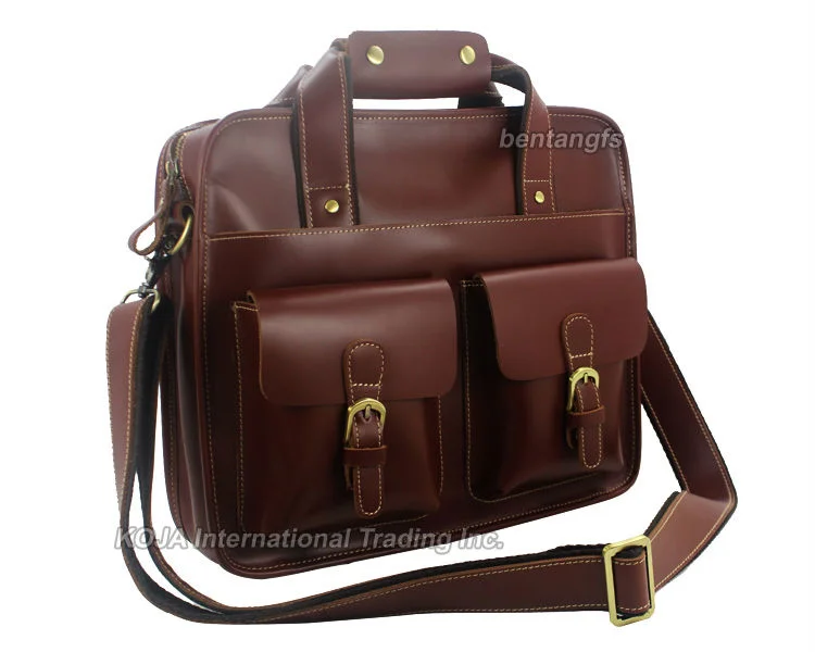 Class Fashion High Men Genuine Leather Shoulder Bag men Messenger male crossbody bag 12~14" laptop tote Briefcase #M032