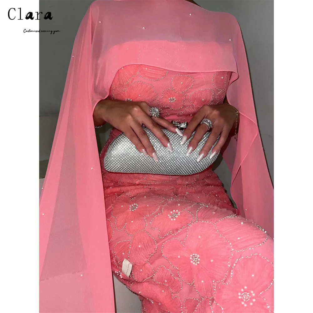 

Clara Custom Flower Fishtail Ankle Length Tube Top Luxurious Party Dresses for Luxury Party Elegant Chic Woman Evening Dress