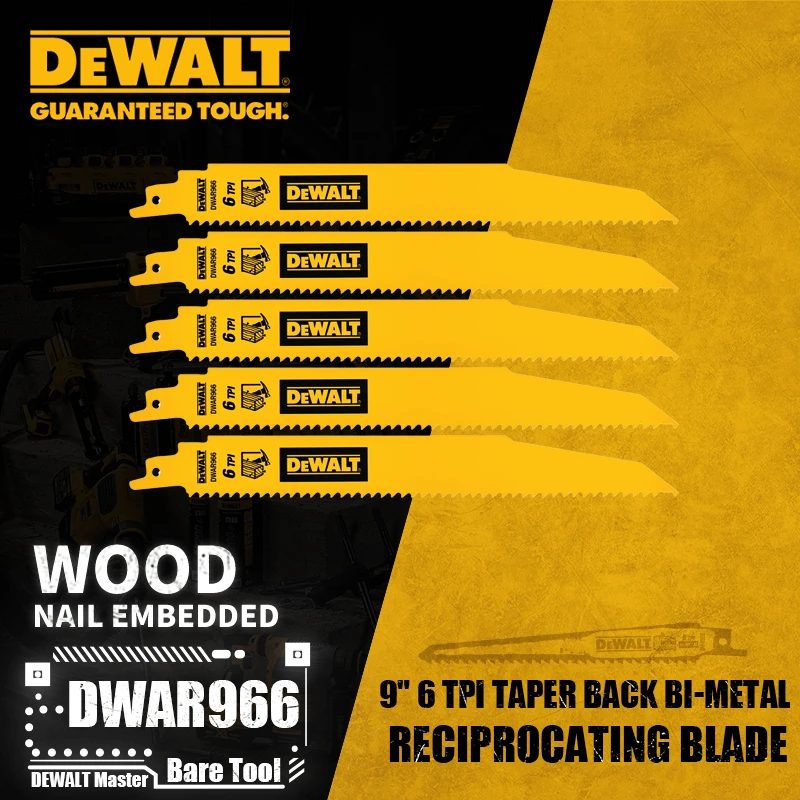 DEWALT Rechte Achterkant Hout Snijden Bi-Metaal Reciprozaagbladen 2X Lange Levensduur Voor DCS369 DCS367 DCS389 Power Tool Accessoires