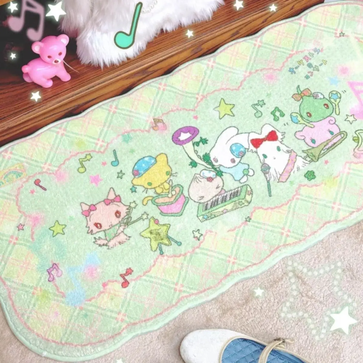 VIKAMA Bed Rug Ins Wind Rug Lattice Simple Room Bedroom Long Bed Mat Imitation Water Bay Window Balcony Mat Home Decoration