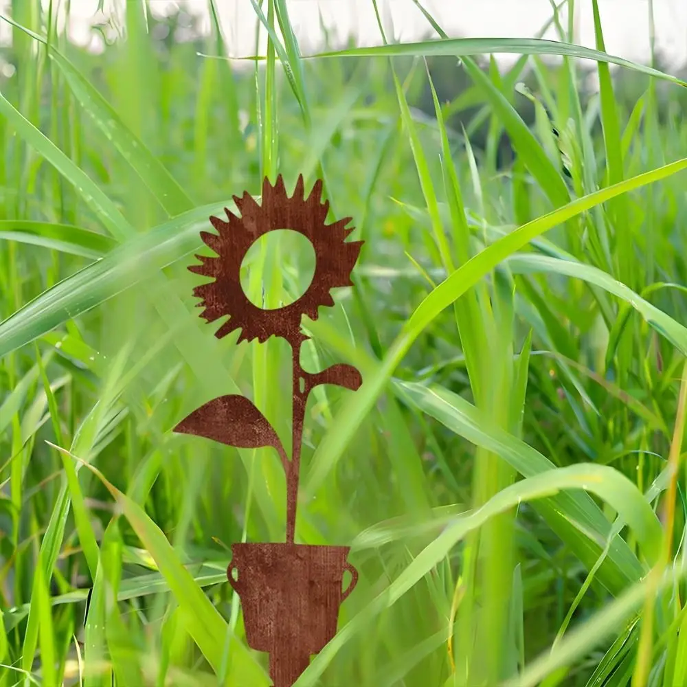 

Crafts Metal Decorative Garden Stakes Creative Antique Design Garden Pile Plant Shaped Art Floor Plugs Patios