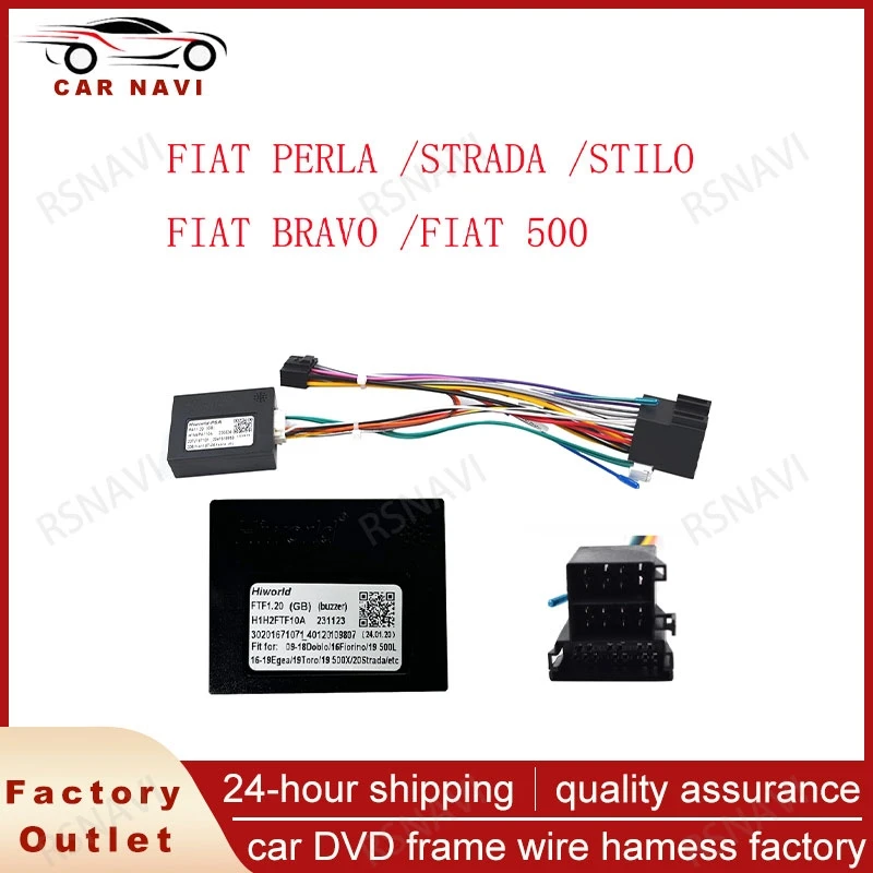 

RSNAVI Android Radio 16pin Wiring Harness Adapter Canbus Box Decoder Power Cable For Fiat 500 BRAVO PERLA Fiorino Strada Stilo