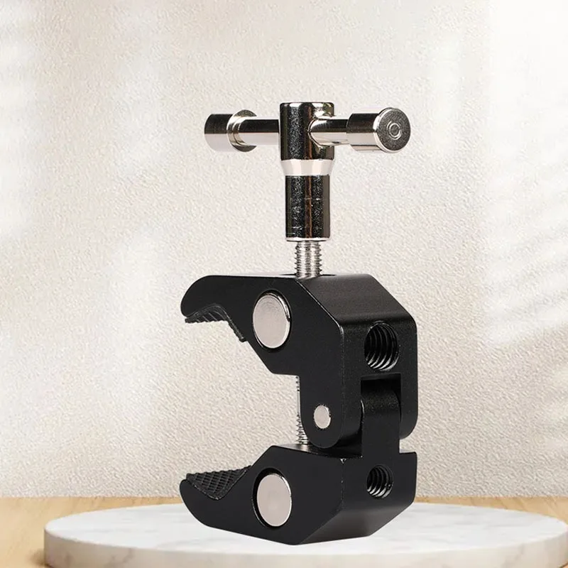 คลิปหนีบปูอเนกประสงค์ ป้องกันการลื่น ปรับได้ อุปกรณ์ถ่ายภาพ ขายึดโลหะอเนกประสงค์ ตัวหนีบยึดอเนกประสงค์