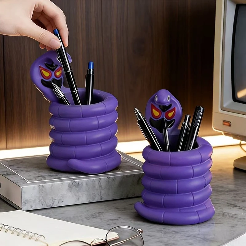 Novelty 3D Cartoon Cobra Snake Pen Holder Animal Shaped Desk Organizer Pencil Cup for Office Stationery Desk Home Decor Gift
