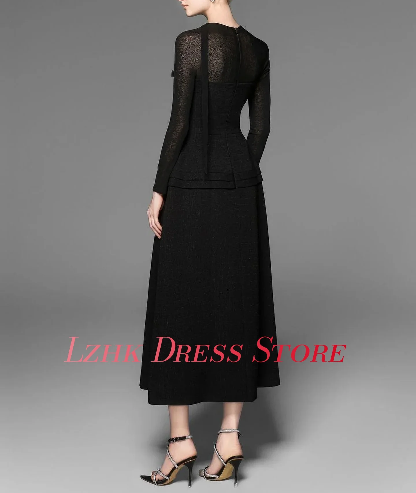 Customized Delicate Jersey A-Line 3D Bow Evening Dress High Quality Long Sleeves Sweetheart Ankle Length Bespoke Occasion Gowns