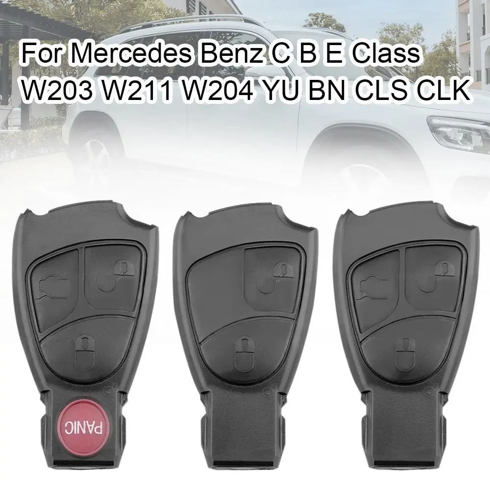 2/3/4 Button Car Key Case ABS Black Key Case Cover Car Key Shell for Mercedes Benz C B E Class W203 W211 W204 YU BN CLS CLK