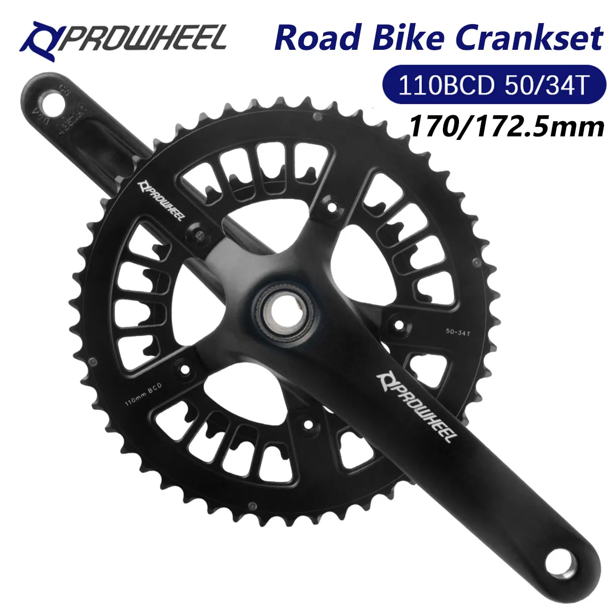 

Prowheel Road Bike Crankset 110BCD 50T 34T Bicycle Sprocket 11S 12S Speed Bike Alumnium Alloy Crank BB68 Bottom Bracket