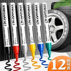 1pc Colorful Permanent Paint Marker Waterproof White Markers Tire Tread Rubber Fabric Paint Metal 12 Colors Paint Marker Pens