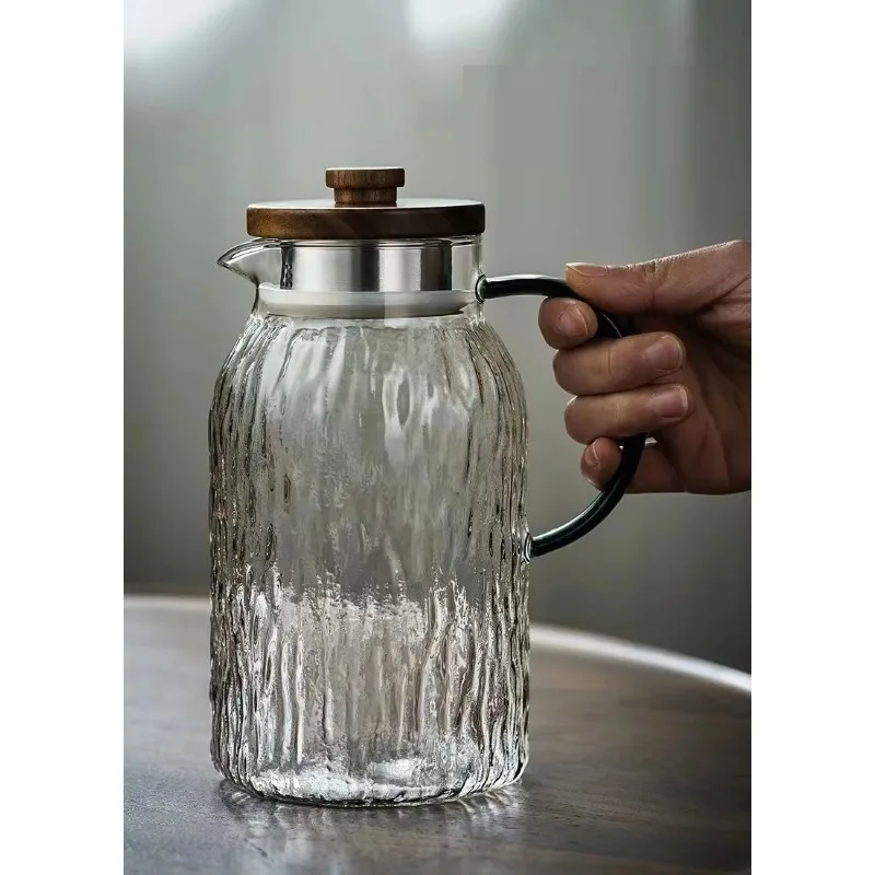 Gongfu Teapot with Cover, Cold Cold Brew Coffee Maker, Heat Resistant Glass, Flower Tea, 300ml-700ml