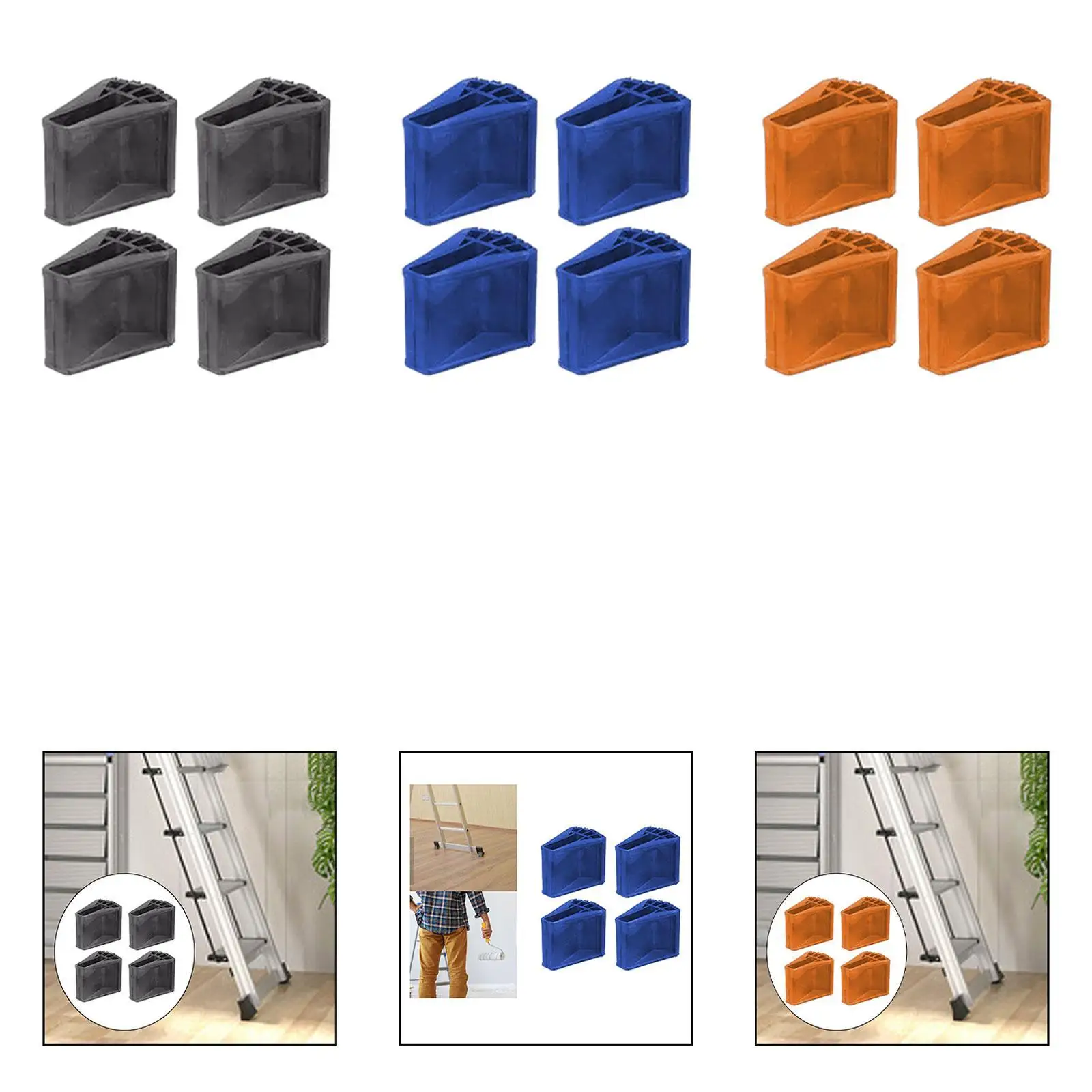 Rubber Ladder Leg Pad Floor Protector Wear Resistant Replacement Ladder Accessories Anti Slip for Portable Ladders