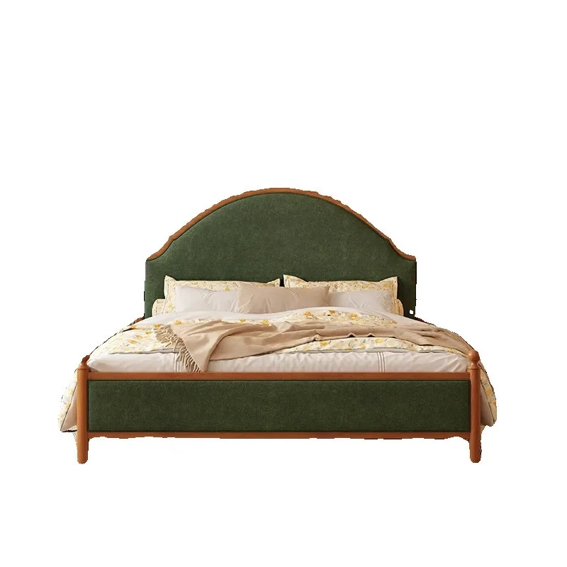 

French light luxury antique master bedroom, large bed solid wood double bed