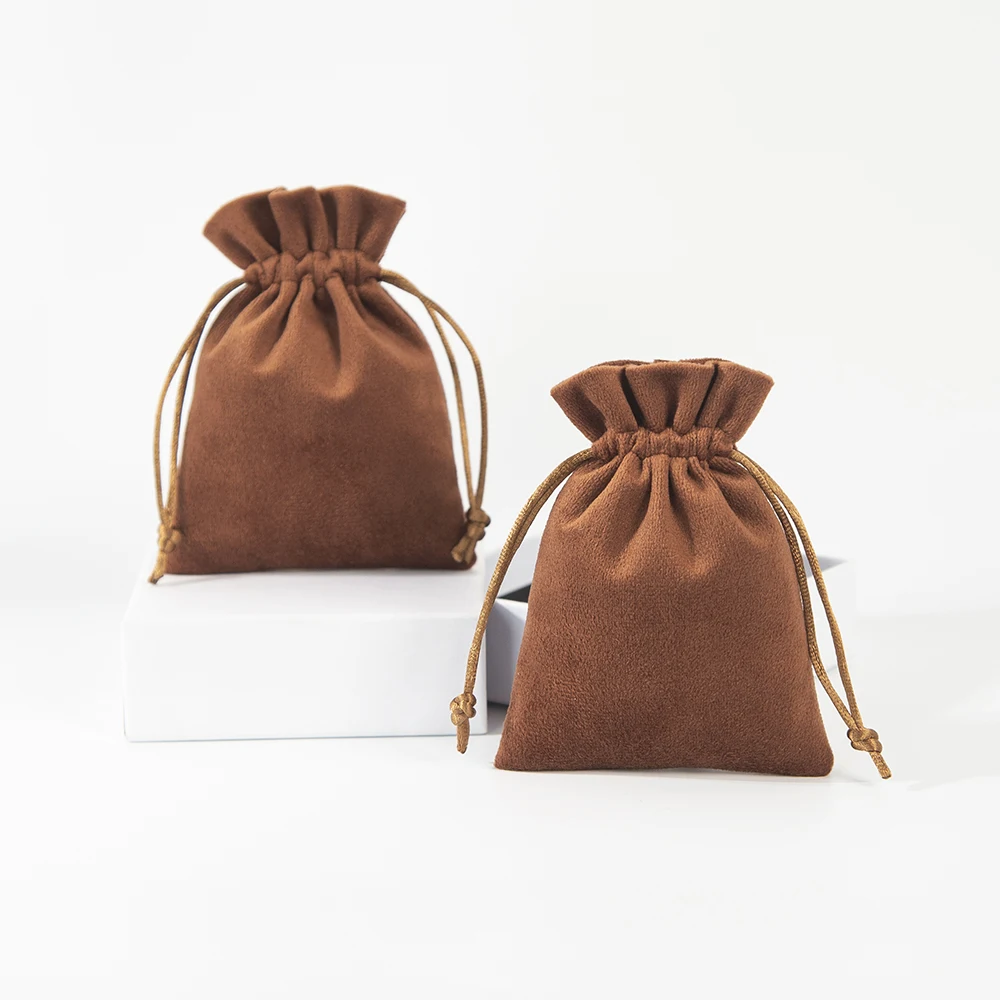 10 sztuk luzem sznurek upominki ślubne opakowanie na cukierki torby na prezenty 8x10cm aksamitna torba na biżuterię biżuteria pierścionki kolczyki organizator etui
