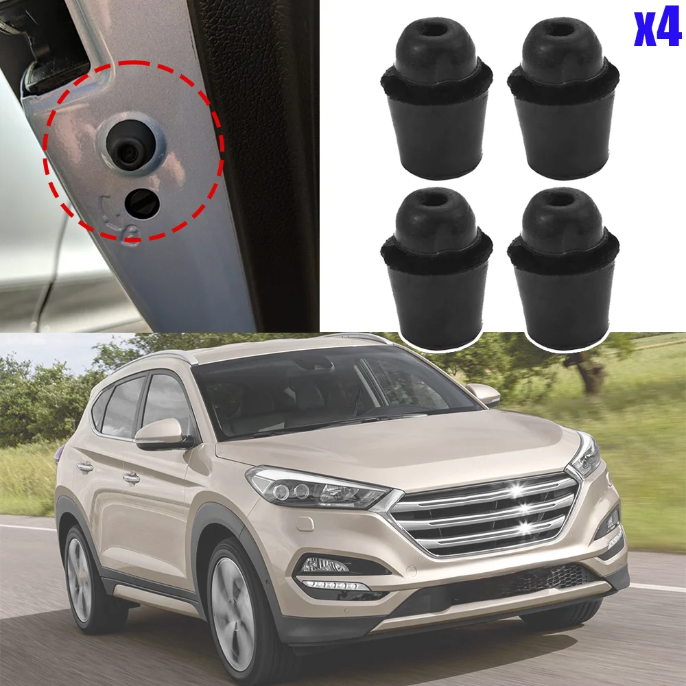 4x para hyundai sonata santa fe getz starex solaris creta porta amortecedor almofada anti choque colisão parar borracha 8219128010   Preto Novo