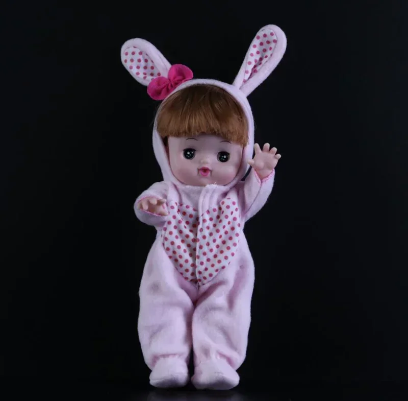 [Funny] Simulation 28cm Reborn Baby Dolls electronic music talking speak model Figures bunny suit clothes girl gift