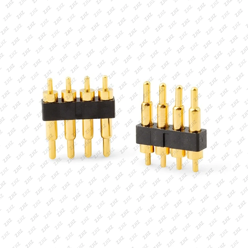 

POGOPIN Spring Thimble, Single Row 4P Plug-in Charging Probe High Current Gold Plated Stylus Connector