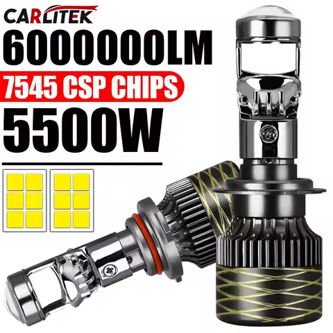 5500W H7 H4 Canbus Car Headlight Mini Lens H11 H8 H9 9005 9006 HB3 HB4 LED Projector Bulb 6000K Auto Motorcycle Mini Lens 12V24V
