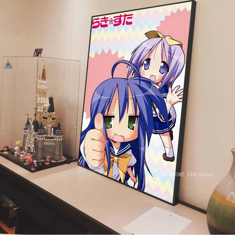 Lucky Star Anime Posters Sticky Vintage Room Bar Cafe Decor Room Wall Decor